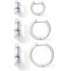 imagePAVOI 18K Gold Plated Sterling Silver Posts Small Hoop Earrings for Women  Trendy Geometric Plain Chunky Huggie Earscape Piercing Pack  Everyday Gold Hoop Earrings SetWide