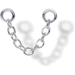 imagePAVOI 14K Gold Earrings Connector Chain for Women Convertible Dangle Chain for Double Piercings15mm White