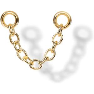 imagePAVOI 14K Gold Earrings Connector Chain for Women Convertible Dangle Chain for Double Piercings15mm Yellow