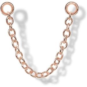 imagePAVOI 14K Gold Earrings Connector Chain for Women Convertible Dangle Chain for Double Piercings30mm Rose