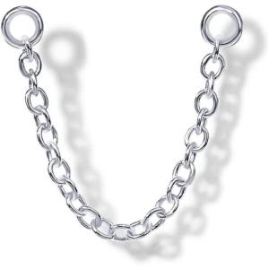 imagePAVOI 14K Gold Earrings Connector Chain for Women Convertible Dangle Chain for Double Piercings30mm White
