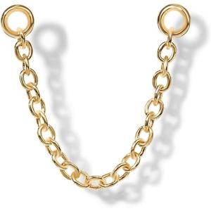 imagePAVOI 14K Gold Earrings Connector Chain for Women Convertible Dangle Chain for Double Piercings30mm Yellow