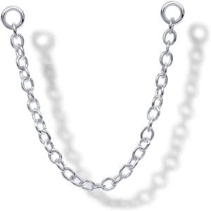 imagePAVOI 14K Gold Earrings Connector Chain for Women Convertible Dangle Chain for Double Piercings45mm White