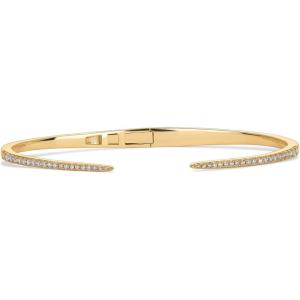 imagePAVOI 14K Gold Plated Cubic Zirconia Claw Bangle Bracelet  Elegant CZ Cuff Bracelets for WomenYellow Gold