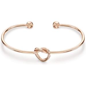 imagePAVOI 14K Gold Plated Forever Love Knot Infinity Bangle Bracelets for Women  Adjustable Gold Bangle Bracelet for WomenRose Gold