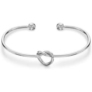 imagePAVOI 14K Gold Plated Forever Love Knot Infinity Bangle Bracelets for Women  Adjustable Gold Bangle Bracelet for WomenWhite Gold