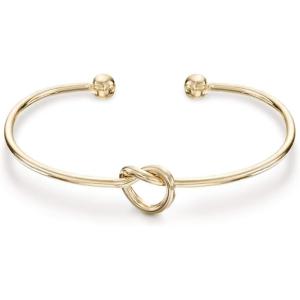 imagePAVOI 14K Gold Plated Forever Love Knot Infinity Bangle Bracelets for Women  Adjustable Gold Bangle Bracelet for WomenYellow Gold