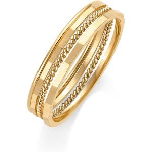 imagePAVOI 14K Gold Plated Four Pieces Thin Rings Set for Women  4 Dainty Stacking Rings Pack  Minimalist Stackable BandsYellow Gold