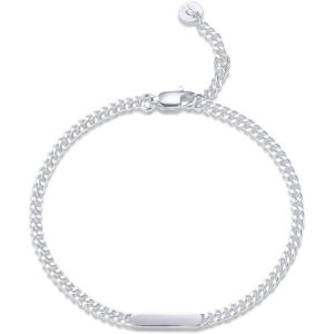 imagePAVOI 14K Gold Plated Lightweight Chain Bracelet  Curb Link and Cable Chain Bracelets for WomenWhite Gold