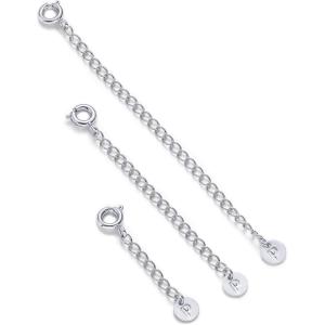 imagePAVOI 14K Gold Plated Necklace Chain Extenders Pack for Women  Set of Three Gold Necklace Extenders Bracelet Extension with Spring Ring Clasp  1 2 3 InchWhite Gold