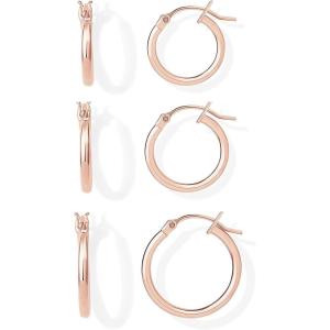 imagePAVOI 18K Gold Plated Sterling Silver Posts Small Hoop Earrings for Women  Trendy Geometric Plain Chunky Huggie Earscape Piercing Pack  Everyday Gold Hoop Earrings SetThin Hoops