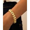 imagePAVOI 14K Gold Plated Chunky Ribbed Texture Bracelet for Women Gold Statement Jewelry PieceYellow Gold