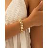 imagePAVOI 14K Gold Plated Chunky Ribbed Texture Bracelet for Women Gold Statement Jewelry PieceYellow Gold