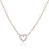 imagePAVOI 14K Gold Plated Cubic Zirconia Heart Necklace  Cute Dainty Love Pendant Necklaces for WomenRose Gold
