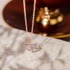 imagePAVOI 14K Gold Plated Cubic Zirconia Heart Necklace  Cute Dainty Love Pendant Necklaces for WomenRose Gold