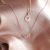 imagePAVOI 14K Gold Plated Cubic Zirconia Heart Necklace  Cute Dainty Love Pendant Necklaces for WomenRose Gold