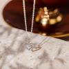 imagePAVOI 14K Gold Plated Cubic Zirconia Heart Necklace  Cute Dainty Love Pendant Necklaces for WomenWhite Gold