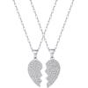 imagePAVOI 14K Gold Plated Cubic Zirconia Heart Necklace  Cute Dainty Love Pendant Necklaces for WomenWhite Gold