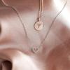 imagePAVOI 14K Gold Plated Cubic Zirconia Heart Necklace  Cute Dainty Love Pendant Necklaces for WomenWhite Gold