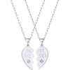 imagePAVOI 14K Gold Plated Cubic Zirconia Heart Necklace  Cute Dainty Love Pendant Necklaces for WomenWhite Gold