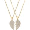 imagePAVOI 14K Gold Plated Cubic Zirconia Heart Necklace  Cute Dainty Love Pendant Necklaces for WomenYellow Gold