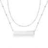 imagePAVOI 14K Gold Plated Layering Necklaces  Stylish Minimalist Design Pendant Necklaces  Bar Lotus Disc Dog Tag Horizontal Bar Pendants for WomenWhite Gold
