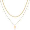 imagePAVOI 14K Gold Plated Layering Necklaces  Stylish Minimalist Design Pendant Necklaces  Bar Lotus Disc Dog Tag Horizontal Bar Pendants for WomenYellow Gold