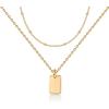 imagePAVOI 14K Gold Plated Layering Necklaces  Stylish Minimalist Design Pendant Necklaces  Bar Lotus Disc Dog Tag Horizontal Bar Pendants for WomenYellow Gold