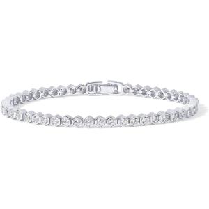 imagePAVOI 14K Gold Plated 2mm Cubic Zirconia Honeycomb Tennis Bracelet  Gold Bracelet for Women  SizeS 6575 Inch7 Inches
