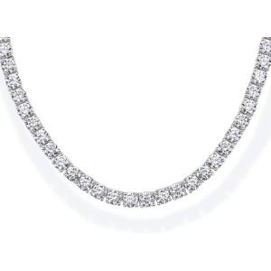 imagePAVOI 14K Gold Plated 3mm Simulated Diamond Tennis Necklace for Women  Tennis Chain  Chunky Long Gold Necklace for Women Sizes 15quot and 18quotWhite Gold