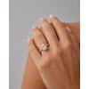 imagePAVOI 14K Gold Plated 35CT Square Radiant Cubic Zirconia Engagement and Promise Ring for Women  Hidden Halo RingWhite Gold