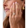 imagePAVOI 14K Gold Plated 35CT Square Radiant Cubic Zirconia Engagement and Promise Ring for Women  Hidden Halo RingWhite Gold