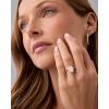 imagePAVOI 14K Gold Plated 35CT Square Radiant Cubic Zirconia Engagement and Promise Ring for Women  Hidden Halo RingWhite Gold