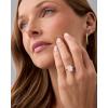 imagePAVOI 14K Gold Plated 35CT Square Radiant Cubic Zirconia Engagement and Promise Ring for Women  Hidden Halo RingWhite Gold