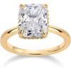 imagePAVOI 14K Gold Plated 35CT Square Radiant Cubic Zirconia Engagement and Promise Ring for Women  Hidden Halo RingYellow Gold