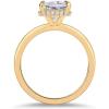 imagePAVOI 14K Gold Plated 35CT Square Radiant Cubic Zirconia Engagement and Promise Ring for Women  Hidden Halo RingYellow Gold