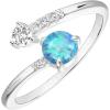 imagePAVOI 14K Gold Plated Adjustable Created Opal Rings  Stacking Rings for WomenWraparound