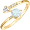 imagePAVOI 14K Gold Plated Adjustable Created Opal Rings  Stacking Rings for WomenWraparound