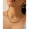 imagePAVOI 14K Gold Plated Chunky Chain Choker Necklaces for Women  Gold Statement Graduated Link Chain Necklace  Bold Oval Link Barbell Links Paperclip ChainsSnake  5MM