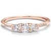 imagePAVOI 14K Gold Plated Cubic Zirconia Round 3Stone Ring  Engagement Style Promise Ring for Women and HerRose Gold