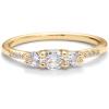 imagePAVOI 14K Gold Plated Cubic Zirconia Round 3Stone Ring  Engagement Style Promise Ring for Women and HerYellow Gold