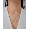 imagePAVOI 14K Gold Plated Dainty Statement Pendant Necklaces for Women  Hammered Circle Beachy Summer Conch Seashell Pendants  Knit Tightened Rope Chain NecklaceYellow Gold