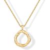 imagePAVOI 14K Gold Plated Dainty Statement Pendant Necklaces for Women  Hammered Circle Beachy Summer Conch Seashell Pendants  Knit Tightened Rope Chain NecklaceYellow Gold