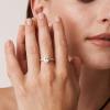 imagePAVOI 14K Gold Plated Engagement Rings for Women  Promise Wedding Band  3CT Cushion Cut Round Oval Cubic Zirconia Fake Engagement RingYellow Gold