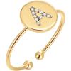 imagePAVOI 14K Gold Plated Initial Ring Stackable Rings for Women  Fashion Rings A
