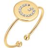 imagePAVOI 14K Gold Plated Initial Ring Stackable Rings for Women  Fashion Rings G