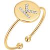 imagePAVOI 14K Gold Plated Initial Ring Stackable Rings for Women  Fashion Rings K