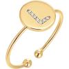 imagePAVOI 14K Gold Plated Initial Ring Stackable Rings for Women  Fashion Rings L