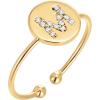 imagePAVOI 14K Gold Plated Initial Ring Stackable Rings for Women  Fashion Rings M