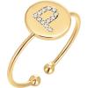 imagePAVOI 14K Gold Plated Initial Ring Stackable Rings for Women  Fashion Rings P